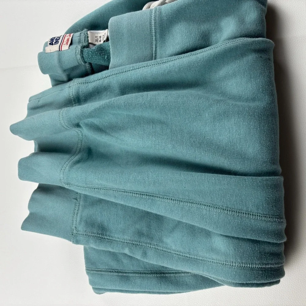 Lands' End Sweatpants Mens 2XLT Mint Green Cotton Stretch Tapered Leg Drawstring